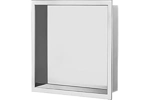 Nassboards 304 Stainless Steel Shower Niche - Wet Room Shelf Recess, Waterproof Storage - Easy Installation for Home Improvement, Bathroom Renovation - Durable, Lightweight, Pre-Built