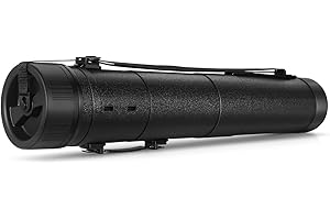 Flexzion Poster, Art, Document Tube with Strap, Expandable Waterproof Plastic Container, Telescoping Cylindrical Storage Case, Portable Paper Holder for Draft Sketch Blueprint, 4.7 IDx31.7-51.2 Inch