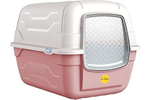 Cat Centre Cat Pink Hooded Litter Tray Box Large Enclosed Loo Indoor Puppy Kitty Toilet