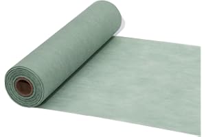 FRKOKRFA Vlies Bordslöpare Eukalyptus Grön, 25 m x 30 cm Dekorativt Bordsband, Bordsdekoration Bordslöpare Rulle för Födelsed