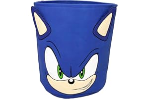Character World Panier de rangement officiel Sonic le Hérisson | Design tête sonique | Panier à linge | Organisateur pour chambre d'enfant, salle de jeux | 38 x 31 x 31 cm en toile de coton