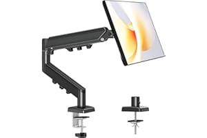 MOUNTUP Single Monitor Arm Desk Mount for 13-32 Inch Screens, VESA 75/100mm and up to 9KG, Adjustable Gas Spring Computer Monitor Stand with Clamp/Grommet Mounting Base, EU8015B