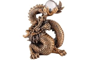 lachineuse Duży chiński smok, 14 x 10 x 16 cm, złoty