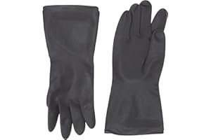 Elliott Heavy Duty Household and Maintenance Rubber Gloves, Extra large Gloves with breathable flock Lining and non-slip grip, One pair of Black Gloves