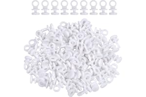 DecorDwell 150PCS Ganci per Tende per alianti,Ganci Plastiche per Tende Ganci per Camper, armadi, Tende,Ganci Tende Scorrevoli Ganci Plastiche per Tende Ruota del Binario,Rullo per binari per Tende
