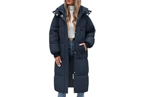 Vancavoo Abrigos de Acolchado para Mujer Chaqueta Larga con Capucha de Invierno Cálido y Elegante Coat Abrigo Largo Gruesa para Exteriores