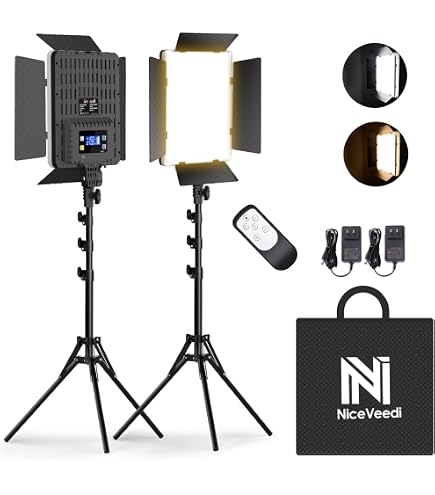 Kit 3 Luci LED Da Studio 70W Con Treppiede Regolabile E Filtri Colorati – 5600K, USB, CRI≥97, Per Live Streaming, YouTube E Foto Di Prodotti - 4