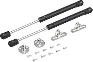 Bohaner Gasdruckfeder 200N, Universal Gasdruckdämpfer Möbel Dämpfer Gasfeder Gasdruckfeder für Küchenschranktüren, Schranktüren (Schwarz 2Stk 200N)