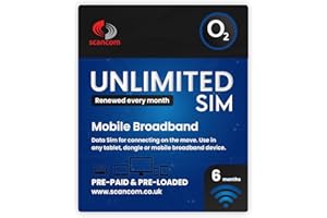 SCANCOM O2 Unlimited 5G Data SIM - Perfect for unlocked Phones, Routers, Tablets and Wifi Dongles - Activate anytime when you receive the SIM - Choose your Data Duration (6 Months)