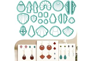 beinkmake 22Pcs Geometry Polymer Clay Cutters Boho Clay Earrings Cutters Polymer Jewelry Cutter for Earrings Making Birthday Party DIY Supplies