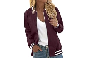 Kswlwccpp Blouson Jacke Damen: Langarm Zip Up Übergang Blouson Jacke Frühlingsjacke Leicht Elegant Bomberjacke College Jacke Frühling Schwarz Casual Damen-Jacken Übergangsjacke