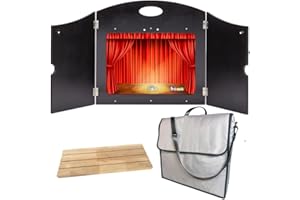 howa Kamishibai Erzähltheater Figurentheater Holz für DIN A3 und DIN A4 Bildkarten, seitlicher Einschub, mit Erzählschiene und Tasche 17504