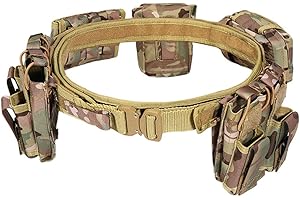 LAIKE Ceinture Molle Tactique pour YAKEDA Militaire extérieur en Cinq pièces en Nylon 1000D détachable réglable Tactique équipé pour Airsoft Paintball CS Jeu dEntraînement Chasse