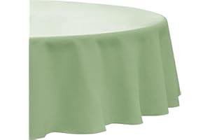 Softalker Tovaglia Rotonda Antimacchia Tavolo Tondo 100 cm Verde Salvia Tovaglie da Esterno Impermeabile lavabile, per Compleanno, Picnic, Cucina, Comunione, Estiva, Estate, Bistrot