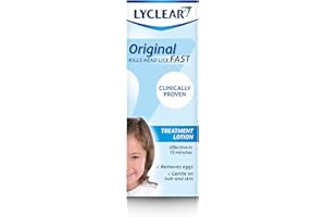 Lyclear Original Lotion Head Lice Treatment + Head Lice Comb – Kills Head Lice & Eggs – Easy to Apply - Effective in Just 15 Minutes – 100 ml Lotion Format