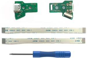 ELECGEAR 2 pz JDS-055 Sostituzione Presa di Ricarica Micro USB per Controller PS4, Caricabatterie per porte di Ricarica USB Socket Adattatore Modulo, Cavo Flex Cacciavite per Playstation DualShock Controller