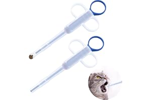 PROUSKY 2 Pieces Cat Pet Pill Shooter, Silicone Pills Feeding Dispenser Tool with 2 Soft Silicone Tips, Pet Medicine Feeder for Feeding Small Dogs Cats Animals, Blue