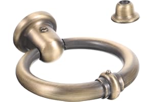 Homoyoyo Aldaba De Puerta De Seguridad Simple y Aldaba De La Placa De Llamador De Principal Llamador De Puerta Retro De Latón Antigua Aleación De Zinc Familiar 4.32x3.34x1In Café