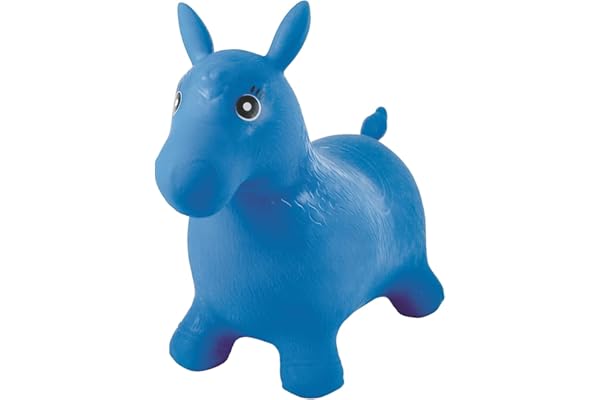 Lexibook, Poney Sauteur Gonflable, Pompe Manuelle Incluse, Plastique sécurisé et résistant, Bleu, BG050