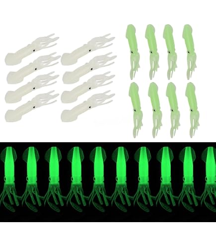 Leurres Souples Phosphorescents Pour Pêche - Lot De 12, 9.5 Cm, Pour Eau Douce Et Mer, Attirer Les Poissons