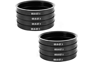 NIYATA 8 anelli di centraggio, anelli di centraggio 66.6 su 57.1, anelli di centraggio 66 6 su 57 1, compatibili con Mercedes Benz Audi VW