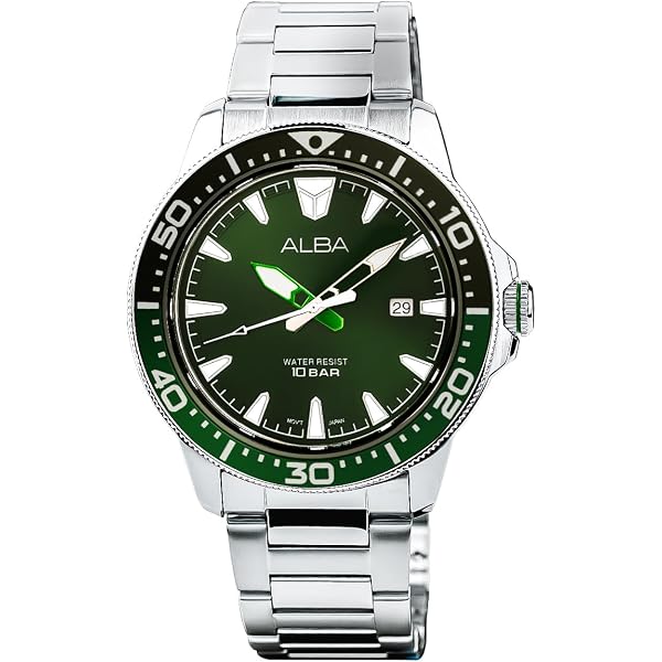 Alba Stainless Steel Mens Am3963X1 Charcoal Black Dial Chronograph