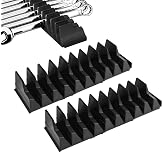 20 Pieces Screwdriver Organizer Rack Storage Rack Holds 20 Keys Spanner Rack for Wrench, Screwdrivers and Pliers (Black)