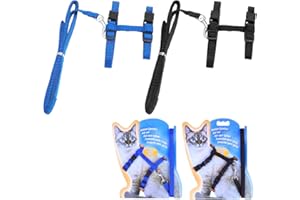 JSKWIKE 2 Pcs Arnes Gato Arnes Gatos Antiescape Arnés Gato Ajustable Correa Gato,Arnes Perro Pequeño Arnes para Gatos Pequeños Cachorro Conejo Caminata