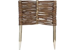 MC.SAMMLER 1 Stück Beetbegrenzung aus Weide in 16 Größen | Länge: 30 cm Höhe: 20 cm | Weidenzaun Steckzaun Rasenkante Beeteinfassung Holz imprägniert mit Buchepflöcken für leichtes Einsetzen Palisade