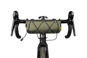 Rhinowalk, Borsa da manubrio a rullo per bicicletta, con tracolla, un accessorio da ciclismo professionale per bici da strada, da città e mountain bike, verde