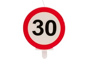 Dekora - Candela di compleanno con Segnale di Divieto per Decorazione di Torte, Numero 30