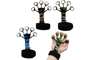 INGJIA Finger Exerciser, Set di 3 Rafforza Dita Forza di Allenamento Regolabile 6.6-21LB, Gripper Strength Trainer Esercitatore Presa per Allenamento di Resistenza
