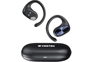 Voistek Cuffie Bluetooth Sportive Auricolari Aperti Bluetooth 5.3 con Microfono, 45 Ore di Autonomia, Suono Stereo, Protezione IP55 - Ideali per Running, Palestra e Attività Sportive