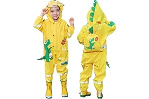 Fouyada Impermeabile Bambini, Tuta Pioggia Bambina Antipioggia con Cappuccio Impermeabili per Bambini Ragazzi Ragazze Giacche da Pioggia Bambino Poncho Antipioggia Simpatico
