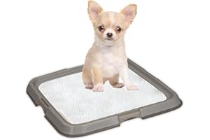 PAWISE Bandeja de entrenamiento de inodoro para perros interiores, soporte portátil para almohadilla de orina para mascotas, bandeja de arena para perros para gatos, alfombrilla de entrenamiento para