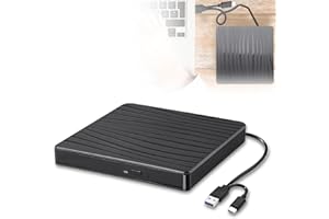 AICHARYNIC Unità DVD esterna USB 3.0 e Type-C portatile CD DVD +/-RW ROM drive per computer portatile PC desktop, CD DVD Burner Reader compatibile con sistemi operativi Windows XP / 2003 / Vista /7 /8/10/11
