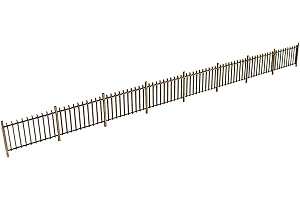 WWS WAR WORLD SCENICS War World Scenics 1mm MDF Scala 00 Staccionate Modellismo Stile Ferro (Ca. 1,2 m Lungo) - Modellismo Ferroviario Diorama Paesaggio