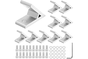 Rebanky Zestaw 10 aluminiowych łączników kątowych 45 stopni, 20 x 20 cm, z 20 śrubami sześciokątnymi M5, 20 podkładek, 15 x 60 mm, łącznik narożny do profili 2020, drukarki 3D (kolor srebrny)