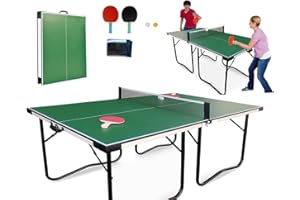 LOCO BY CRAZY SHOES TAVOLO da PING PONG TENNIS TAVOLO TRAINING INDOOR RICHIUDIBILE PIEGHEVOLE A VALIGETTA TAVOLINO PING PING con RACCHETTE