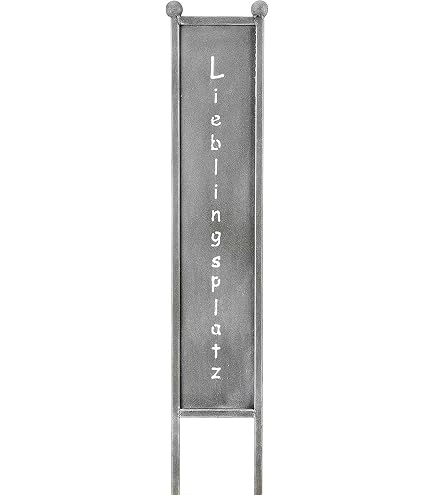Decpero Gartenstecker „WILLKOMMEN“ Mit Edelstahlkugel – Schwarze Metall-Stele Für Eingang & Beet