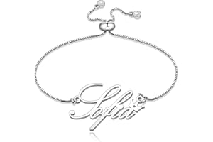 Kraven Bracciale Donna con Nome Bracciali Gioielli con Nome Iniziale Ciondolo Acciaio Personalizzate inciso Regolabile Regali di Natale per Donne Ragazze Adolescenti Figlia