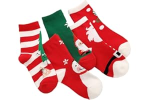 Toyvian 5 Paare Kinder Weihnachtssocken Jungen Mädchen Kleinkind Baby Baumwollsocken Urlaubssocken Warme Wintersocken 1-3 Jahre Alt S