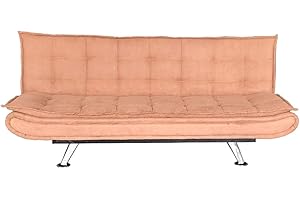 Brigros WeHome - Divano letto tre posti in microfibra, dimensioni 196 * 80 * 90, 4 piedi cromati di 20cm, altezza seduta 41cm (Mattone)