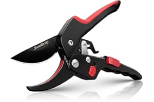 JiveSnip Premium Gartenschere - Professionelle Ratschen-Amboss- & Bypass-Gartenschere für Pflanzen, Hecken und Blumen