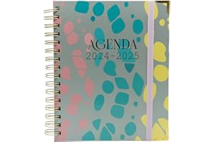 Agenda Escolar 2024-2025 Print - Planificación Diaria y Anual, Encuadernación Premium - Agenda Anual con 2 Días por página - Tamaño 2,5 x 17,5 x 21,5 cm - Sweetcolor