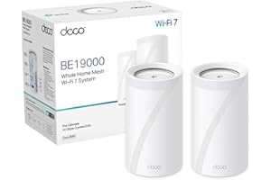 TP-Link Deco Routeur WiFi 7 Mesh BE19000 Tri-Bande, Port Ethernet/Fibre 10G, Jusqu'à 19 Gbit/s, Itinérance Transparente, Connectez 200 appareils, Compatible Toutes Les Box Internet, Deco BE85(2-Pack)