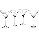 MIKASA Cheers Martini Glasses, Set of 4, 290 ml, Silver