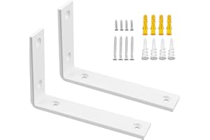 SAYAYO Escuadras para Estanterias de Alta Resistencia 150mm Escuadras Metalicas Soporte de Estantería de Pared Blanca 2 Piezas Soportes para Estanterías Flotantes Invisibles Capacidad de Carga 50 KG