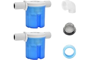 Rarapop 2Pcs 1/2'' Automatic Float Valve Water Level Control Inside Type, Water Level Control Valve for Livestock Water Tank Toilet Swimming Pool Aquarium Automatic Irrigation (1/2" Side Water Inlet)