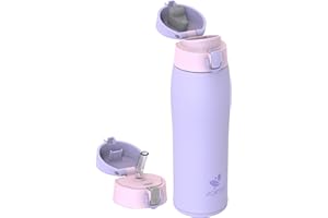 AORIN Botella Agua Acero Inoxidable 18/8 con 2 Tapas, 750ml Botella Agua Niños, Botella Térmica Anti-Fugas, Botella Gimnasio, Termo sin BPA para Deportes, Exterior, Viajes y Escuela